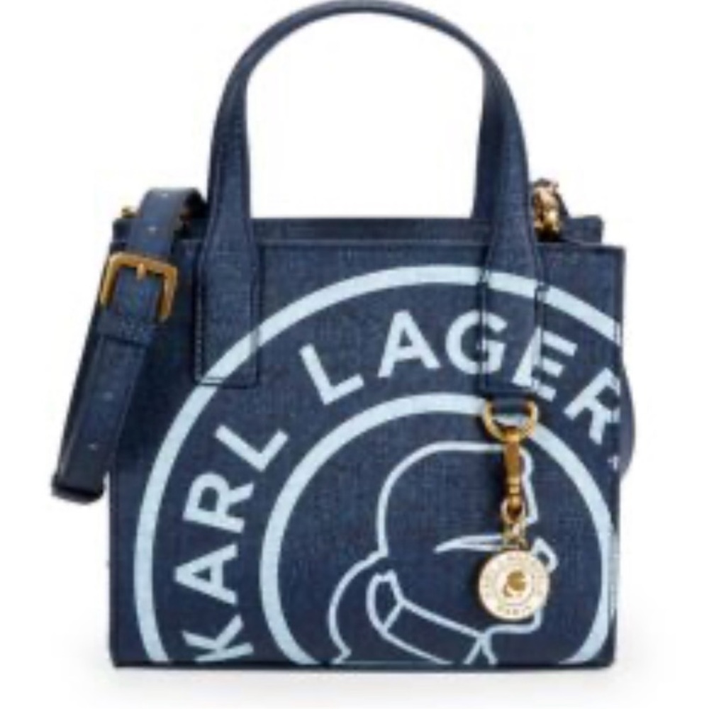 Karl Lagerfeld Blue Denim Tote Bag